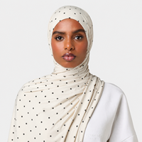 Foulard Hijab en Jersey de Bambou Imprimé Personnalisé, Voile Modeste Doux et Respirant pour Femmes Musulmanes, Cadeau