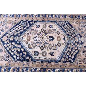 Alfombra Turca Vintage, Alfombra de 4.2x6.46 pies, Alfombra con Borde Azul - Product Image 5