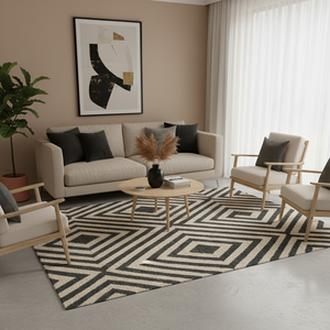 พรมปูพื้นแบบกองต่ำลายดอกไม้ผ้าทอโพลีเอสเตอร์แบบเรียบไม่ลื่น - Product Image 1