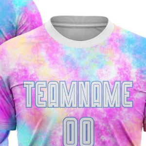 Maillot de football multicolore pastel à manches courtes, respirant, séchage rapide, léger, uniforme de sport, entraînement, performance - Product Image 4