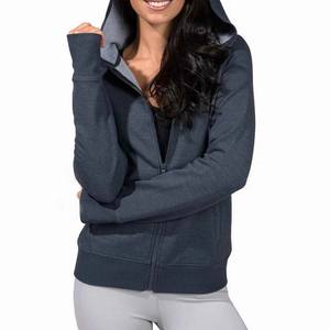 <b>Grey</b> Custom Women <b>Hoodie</b> High Quality Embroidery Printed Logo Design <b>Zip</b> <b>Up</b> Fleece Material Customized Woman Hoodies All Size - Product Image 4