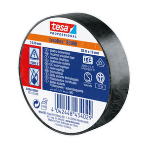 NASTRO ISOLANTE CERTIFICATO NERO MM.19 (25 METRI) - Product Image 1
