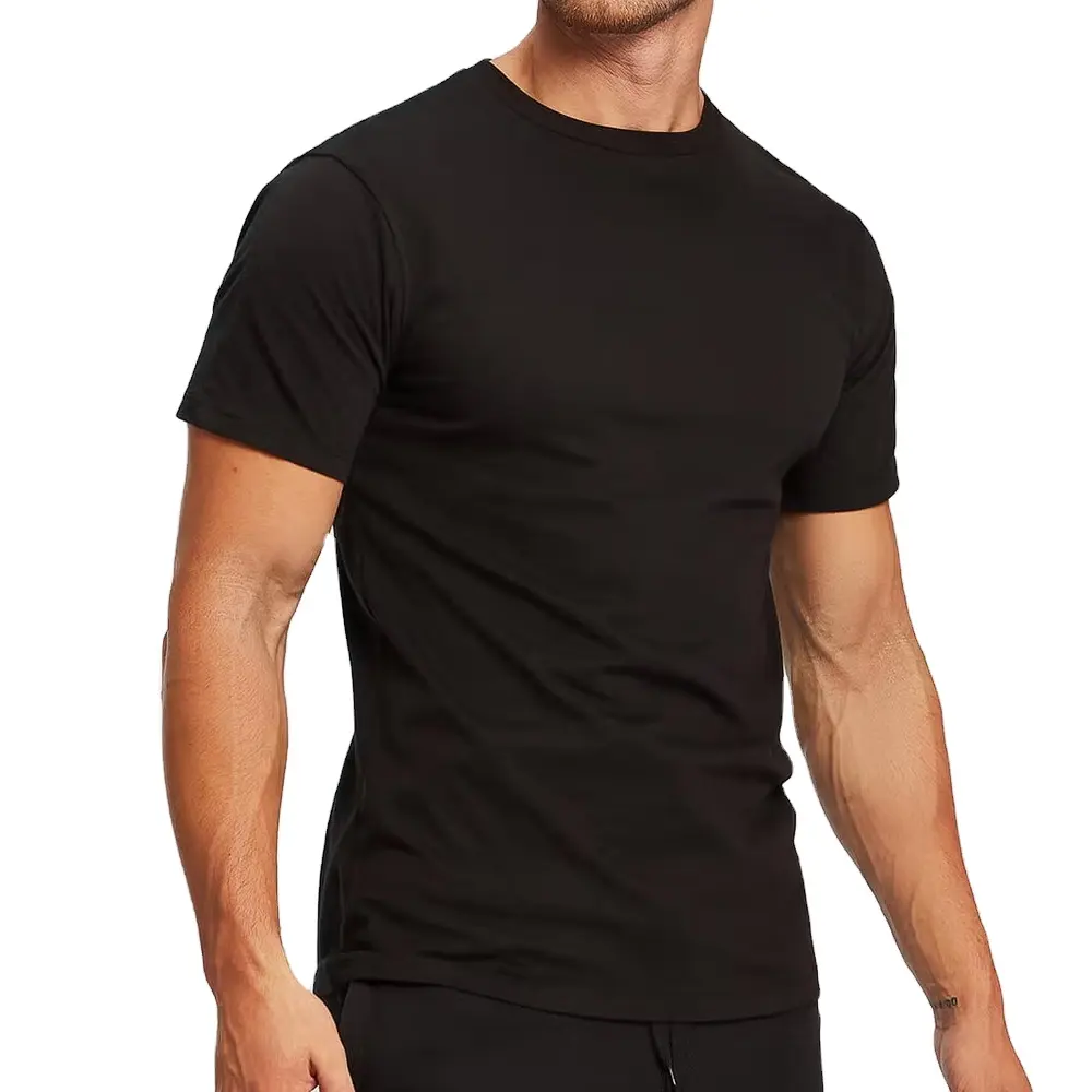 Лучшее качество, 100% хлопковые мужские облегающие футболки с принтом на заказ/оптовая продажа быстросохнущие однотонные футболки для мужчин с низким MOQ