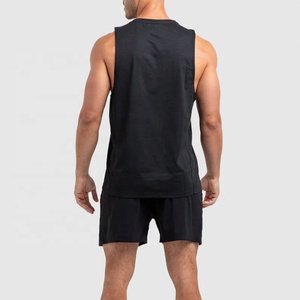<b>Men's</b> XL Lightweight Stretchy Fabric Sleeveless Tank Tops Muscle Fit Deep Armhole Custom <b>Singlets</b> Puff Printing <b>for</b> Gym Use - Product Image 3