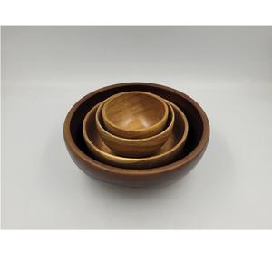 Bol en bois d'acacia Huhipro de haute qualité artisanat écologique Design minimaliste pour le camping taille d'origine du Vietnam D15H5 cm - Product Image 6