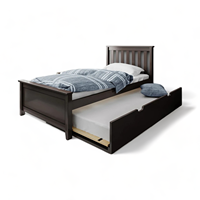 Lit superposé moderne en bois massif pour enfants avec lit gigogne, idéal pour chambre à coucher, ferme, villa et appartement