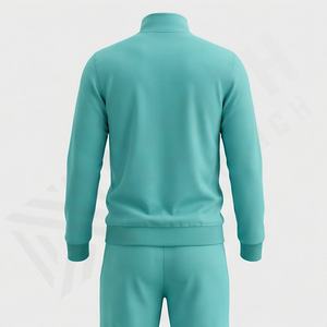 Survêtement à fermeture éclair avec logo personnalisé pour hommes, couleur personnalisée, respirant, coupe décontractée, survêtement à fermeture éclair décontracté pour hommes, ensemble de course à pied pour la salle de sport et le fitness - Product Image 2