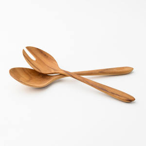Ensemble fourchette et cuillère de service pour pâtes combo serveur en bois spaghetti de la meilleure qualité au prix le plus bas - Product Image 3