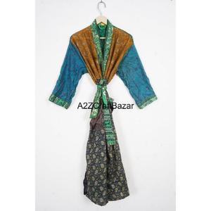 Kimono Maxi de Seda 100% para Mujer, Elegante, Cómodo, Transpirable, Diseño de Parches, Bata Larga para Dormir, Otoño, Invierno, Verano - Product Image 6