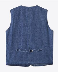 Nouveau Gilet en Jean Respirant et Coupe-Vent en Mélange de Coton Tendance pour Hommes, Fermeture à Ceinture, Service OEM – Vente Chaude - Product Image 3