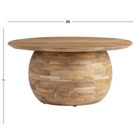 Table basse en bois sculpté artisanal, style rustique moderne, finition naturelle, petit meuble décoratif pour la maison