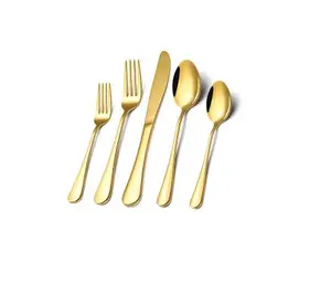 الحديثة الكلاسيكية مرآة مصقول أدوات المائدة مجموعة أدوات المائدة أدوات مطبخ لامعة الذهب أطباق الفولاذ المقاوم للصدأ الفضيات مجموعة