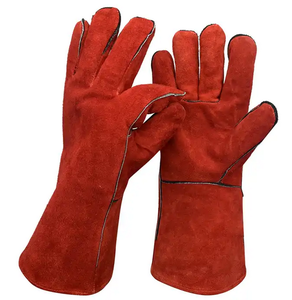 Venta al por mayor XL Split Guantes de soldadura de cuero resistente al calor ignífugo con forro de algodón EN388 Certificado Impermeable Protección de las manos - Product Image 5