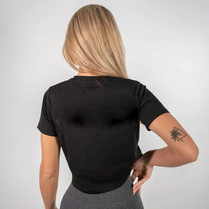 100% Cotton T Shirts <b>Women</b> Oversize Crop <b>Top</b> Tshirts With Logo Custom Logo Sexy Style Hot Selling - Product Image 3