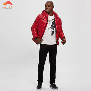 Men's <b>Thin</b> Hooded Long <b>Waterproof</b> Breathable Polyester Puffer <b>Jacket</b> Stand Collar Custom Logo Wholesale High Street Style Winter - Product Image 3