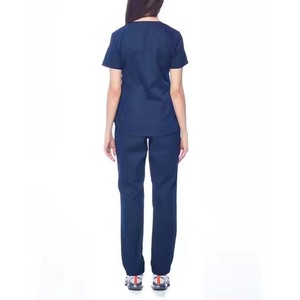 ชุดสครับทางการแพทย์ของผู้หญิงชุดเสื้อพยาบาลผ้าถักเนื้อนุ่มซักได้สำหรับล้างทำความสะอาดได้ - Product Image 3