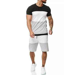 New Fashion Track suits Summer <b>Men</b> Sets Two Piece Polyester Cotton T Shirts And <b>Shorts</b> Set <b>Short</b> Tracksuit - Product Image 1