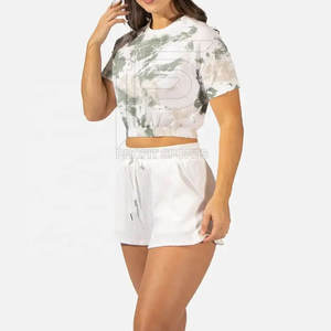 Nueva moda Top Plus Size Ladies Sexy Crop Top Mujeres Tie Dye Camiseta Impresión Mujeres Camisetas - Product Image 4