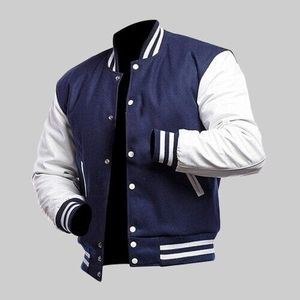 Blousons universitaires personnalisés en gros, vierges, style Letterman, brodés, en laine, à col montant, imperméables et respirants, pour hommes et femmes - Product Image 6