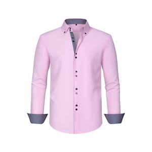 Haute qualité populaire chemise d'affaires hommes mode couleur unie à manches longues chemise décontractée hommes usine en gros hommes chemise formelle - Product Image 6