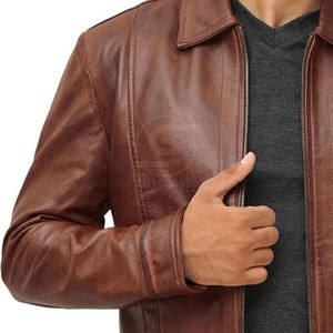 Veste d'hiver pour homme en cuir, design personnalisé, couleur unie, respirante, streetwear, vente chaude, prix raisonnable - Product Image 5