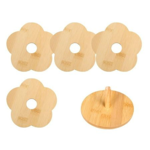 Sous-verres en bois en forme de fleur en gros, écologiques, résistants à la chaleur, pour hôtel, restaurant - Product Image 6