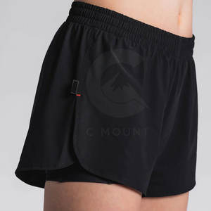 Pantalones cortos para correr personalizados para mujer, pantalones cortos transpirables de LICRA con cintura elástica para gimnasio, venta al por mayor - Product Image 6