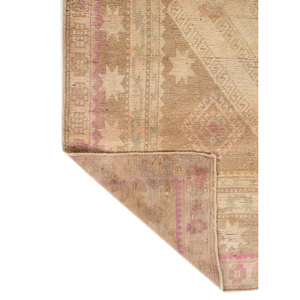 Tapis en laine noués à la main Nuray, motif géométrique rose et violet, pour la décoration de la maison, du salon et l'utilisation en voiture - Pae-6416(Fr) - Product Image 5