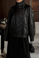 Jaket Kulit Asli Wanita Streetwear Premium Stylish Grosir OEM Fashion Jaket Kulit Asli