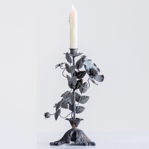 Bougeoirs coniques en métal branche d'olive - Product Image 3