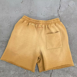 100% coton vert confortable Vintage lavage à l'acide Shorts pour hommes personnalisé noir Sunfade Anti-rides motif solide dans un prix d'usine - Product Image 2