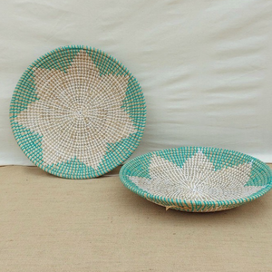 แผ่นผนังหญ้าทะเลทรงกลม \ ของตกแต่งผนังด้วยหวายทำด้วยมือศิลปะบนผนังสไตล์โบฮีเมียนเป็นมิตรต่อสิ่งแวดล้อม - Product Image 5