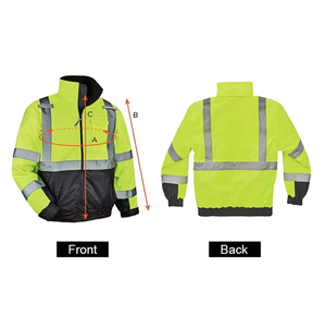 Vêtements de sécurité réfléchissants veste de travail pour hommes vêtements de travail imperméables d'hiver vestes à capuche réfléchissantes - Product Image 2