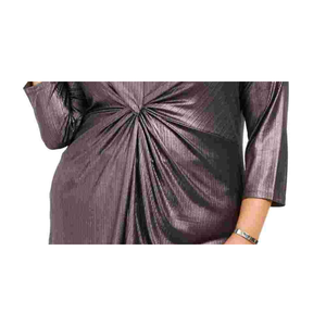Top in maglia nero da donna Alfani taglia 0X con design frontale a torsione metallizzata - Product Image 3