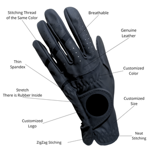 Gant de golf en cuir véritable Cabretta de haute qualité pour femmes et hommes respirant avec impression de sport de dos en silicone Spandex - Product Image 2