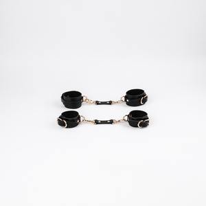 ชุดหนัง Cowhide ข้อมือข้อเท้าข้อมือคอปกกลับเข็มขัดและสายจูง 2 สาม 4 ทาง 11 ชิ้นชุด BDSM-0023 - Product Image 4