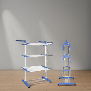 Séchoir à linge pliable en acier à un seul niveau avec bras de suspension, gain de place pour balcon, de l'exportateur indien - Product Image 2