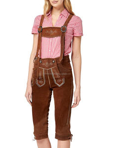 Damen Trachten Lederhose Kniebund - Trachtenlederhose Kniebundhose - Oktoberfest Bavarian Trachten <b>Women</b> <b>Lederhosen</b> - Product Image 4