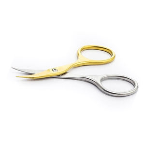 Ciseaux à cuticules dorés et argentés Ciseaux à ongles à pointe fine et courbée en métal et acier Ciseaux à ongles de beauté - Product Image 5