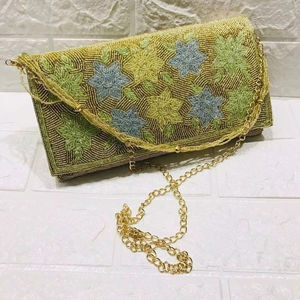 Handmade Ethnic Designer Evening <b>Bag</b> Fashionable Bridal <b>Clutch</b> Purse for Ladies for Parties and <b>Weddings</b> - Product Image 1