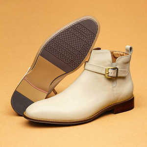 Botas Martin de invierno para hombre, nuevo estilo de cuero, punta puntiaguda, estilo formal de negocios, botas Chelsea, zapatos de cuero blanco de caña alta - Product Image 5