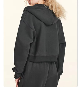 Sweats élégants pour femmes doux léger confort avant fermeture à glissière complète Fitness Hoodie pour femmes - Product Image 4