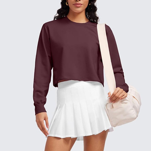 Venta al por mayor personalizado de manga larga sudaderas con capucha pulóver para las mujeres Crop Top sudaderas con capucha de alta calidad de diseño premium - Product Image 5