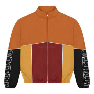 Chaqueta corta cortavientos vintage de dos piezas con logotipo personalizado para hombre, chaqueta cortavientos de nailon con cremallera y diseño de sublimación - Product Image 1