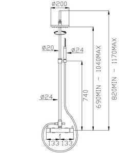 Columna de Ducha Moderna de Latón Cepillado con Sistema de Válvula Termostática, Diseño Minimalista, Rociador de Chorro/Suave/Lluvia, Montaje en Pared, Listo para Exportación - Product Image 2