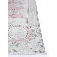 Tapis de transition vintage en laine douce noué à la main, teinte or/rose, motif médaillon classique abstrait, 6'6x10 pi, pour salon et maison