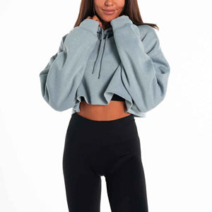 Sweat-shirt à capuche surdimensionné pour homme et femme, LOGO personnalisé de haute qualité, haut court décontracté avec cordon de serrage, nouvelle collection automne et printemps - Product Image 5