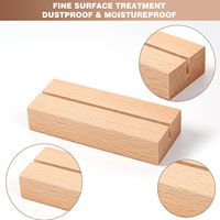 Panneau acrylique vierge pour menu de restaurant personnalisé Base en bois massif pour jouer porte-cartes de visite en bois