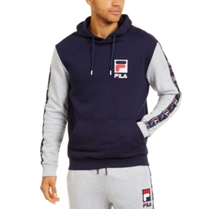 Sudadera con capucha azul marino Fila Jacopo, sudadera con capucha gris Fila Jacopo, sudaderas deportivas para hombre, sudadera con capucha azul marino y gris Fila Jacopo |   100% Auténtico - Product Image 1