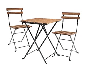 Juego de bistró de madera duradero con mesa y sillas plegables que ofrecen asientos al aire libre elegantes y que ahorran espacio para cafetería y patio - Product Image 6